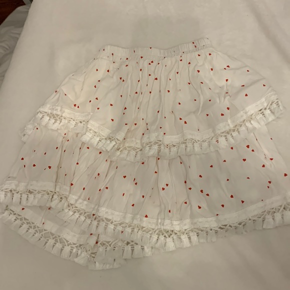 White Heart Skirt with Frill Trim - Picture 1 of 1